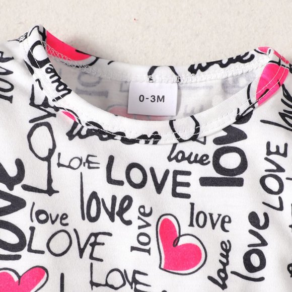 BABY GIRL LETTER PRINT BODYSUIT AND KNIT SKIRT SET - Picture 3 of 6